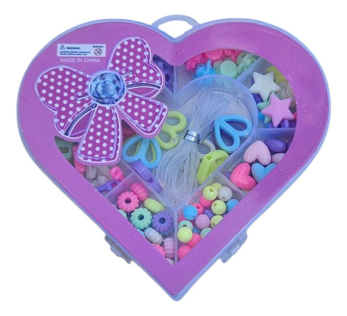 Caja Para Armar Pulseras. Kit De Insumos Para Crear Corazon
