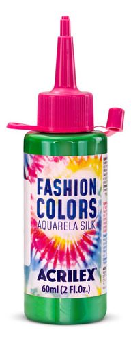 Tinta Aquarela Silk 60ml Acrilex - Fashion Colors Tie Dye Cor 558-verde Vivo