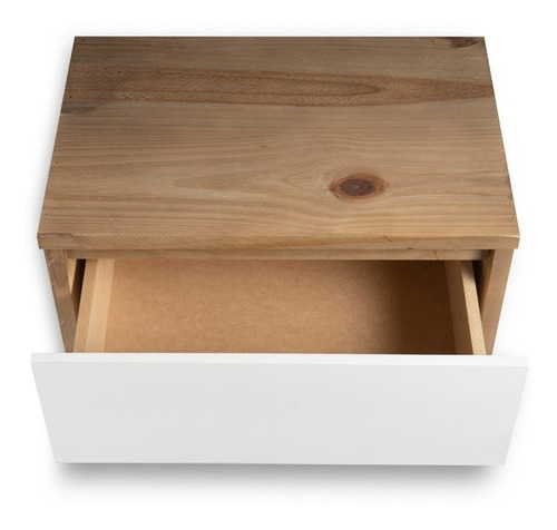 Set X 2 Mesa Mesita Luz Flotante Con Cajon Corredera