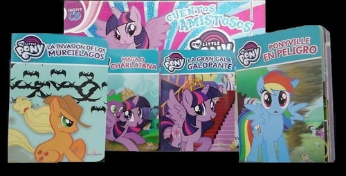 Libro Cuentos Amistosos My Little Pony de Mineo Andrea editorial BarcelBaires 8 Vol. + Cd + Pop Up