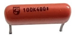 Imagem 2 de 2 de Capacitor Poliester 0,1uf K 400v Código 100 K - Pacote 10 Un