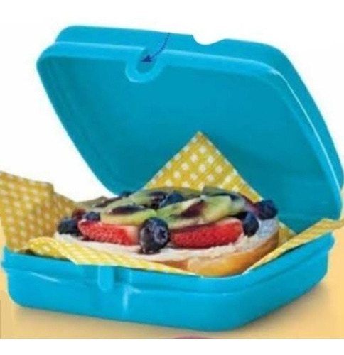 Recipiente  Para Sándwich Azul Tupperware 