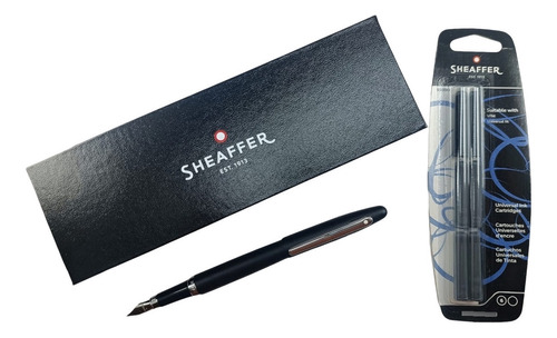 Sheaffer Pluma Negra Vfm +cartu. Negrosx6