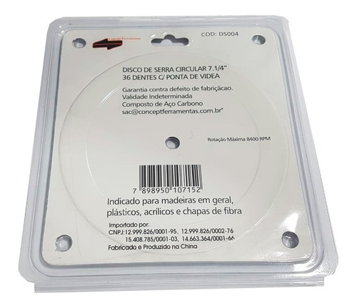 Imagem 3 de 4 de Disco De Serra Circular 7.1/4 20x185mm 36 Dentes Ponta Videa