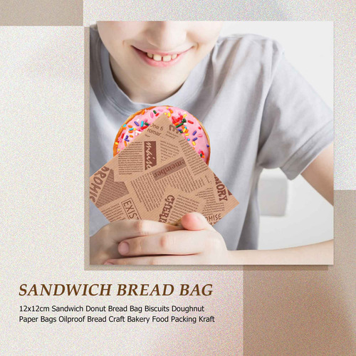100 Bolsas De Pan Para Sándwiches, 12 X 12 Cm, Galletas, Ros