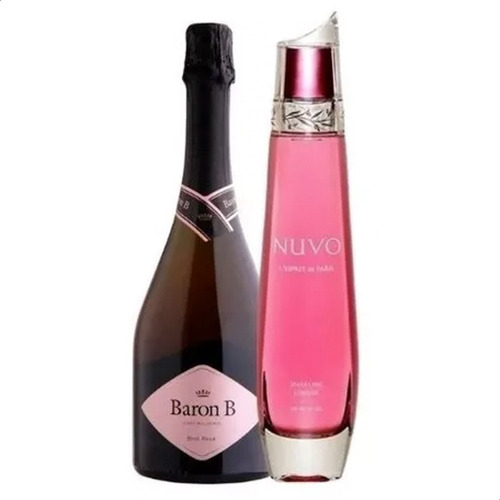 Champagne Baron B Brut Rose + Licor De Vodka Nuvo