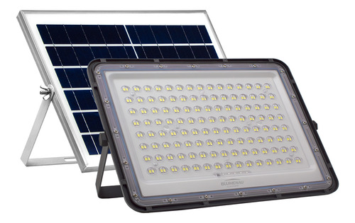 3x Refletor Holofote 100w Solar Prova Dágua Fotocélula 6500k