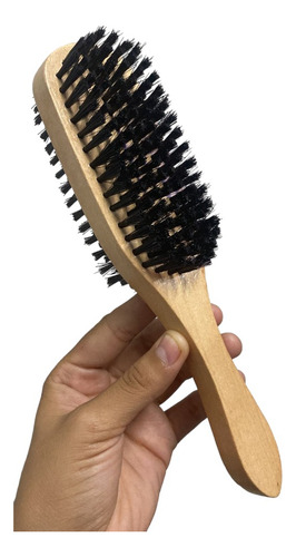 Cepillo Doble De Onda De Madera Natural Para Barbero 5pz Color Negro