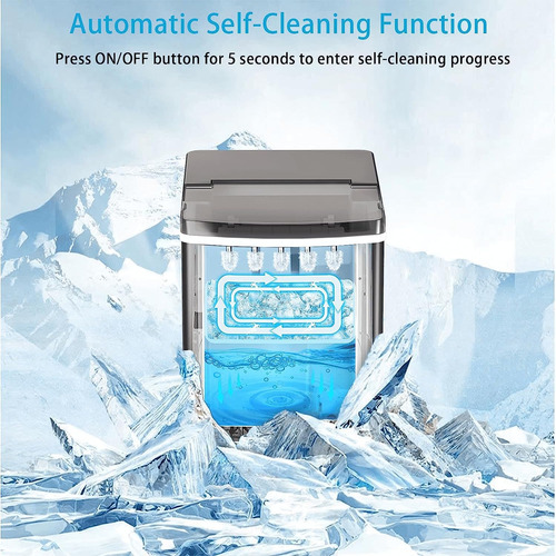 Encimera Para Hacer Hielo Con Autolimpieza, 18 Cubitos De Hi