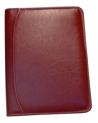 Porta Agenda Grande En Simil Cuero Rojo Con Cierre 460 Gm