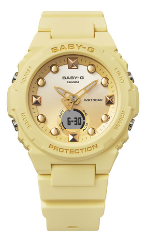 Reloj Mujer Casio Bga-320-9adr Baby-g Color De La Correa Amarillo Color Del Bisel Amarillo Color Del Fondo Amarillo