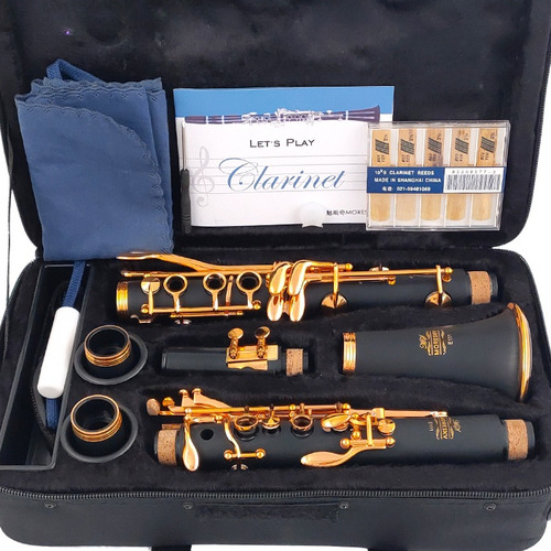 Clarinete En Sib, Oro Rosa, 17 Teclas, Clarinete Negro Sib K