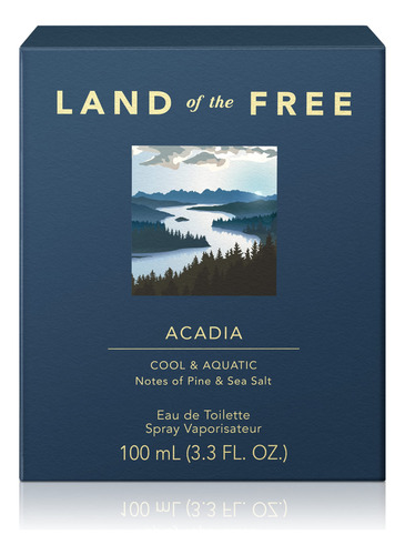 Land Of The Free Acadia Eau De Toilette En Aerosol, 3.3 Onza