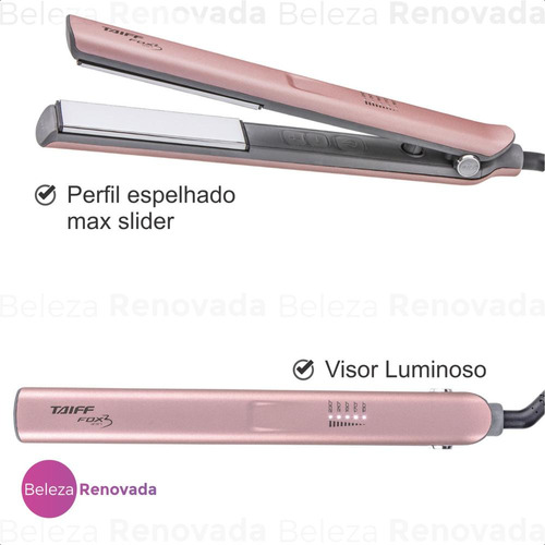 Prancha Taiff Fox Ion 3 Rosa Chapinha Com Display Digital