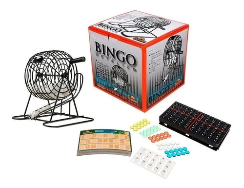 Bingo De 90 Bolillas Metalico Con Bolillero Bisonte