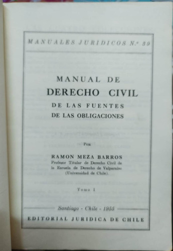 Manual De Derecho Civil . C-3 / Meza Barros