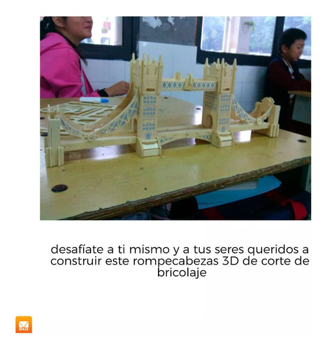 Rompecabezas 3d Madera Mdf Londres Tower Bridge Decoracion