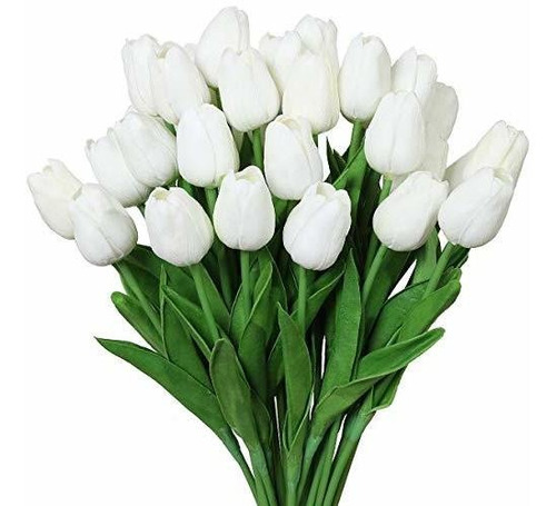 Nubry 30pcs Flores De Tulipán Artificiales Fake Real Touch T