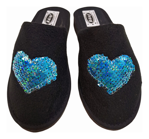 Pantuflas De Mujer Bordadas Lentejuelas Piel Corderito!