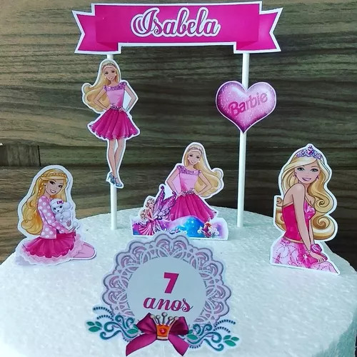 Topo De Bolo - Desenho Barbi. e - Pronto No Palito Personalizado