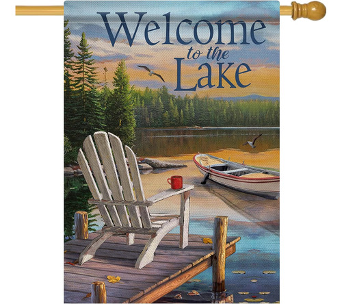 Summer Welcome To The Lake Adirondack - Sillas Decorati...