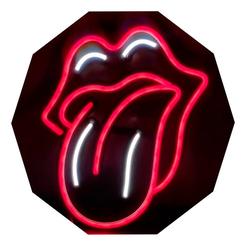 Cartel Lengua The Rolling Stones Small Neón Led/deco/ Hogar 