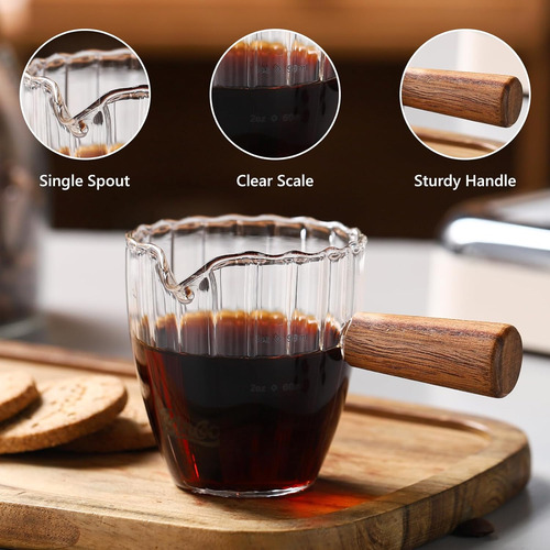 Tazas De Espresso Con Mango De Madera, Vaso De Chupito De Es