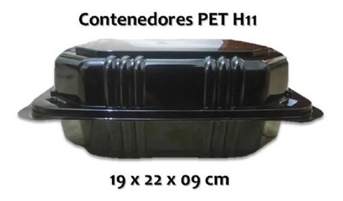 Envase Plastico Portacomida H11 Negro