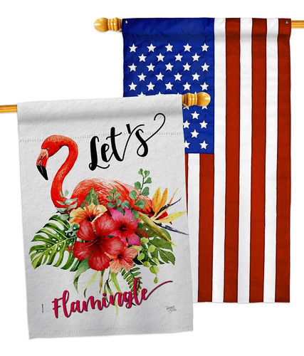 Pack De Banderas Para Casas Flamingleas Breeze Decor, Diseño