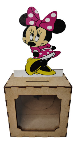 Mini Alcancía, Dulcero Mickey Mouse 10 Pzs Madera Mdf 