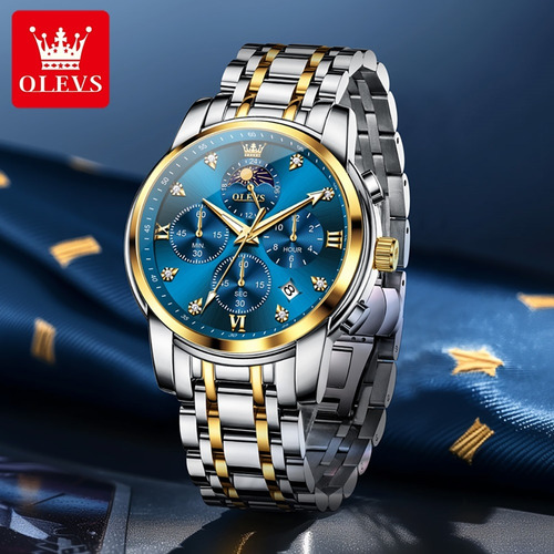 Reloj Olevs Diamond Calendar Moon Phase Business