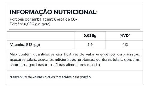 Vitamina B12 Metilcobalamina Líquida 20ml Vitafor -