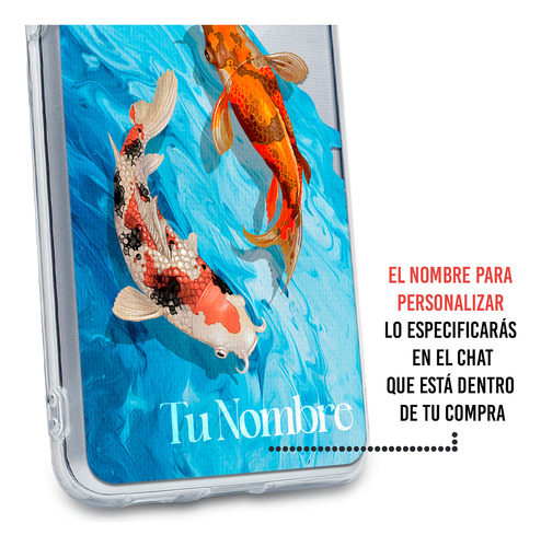 Funda Para Vivo Mujer Peces Koi Personalizado Con Tu Nombre