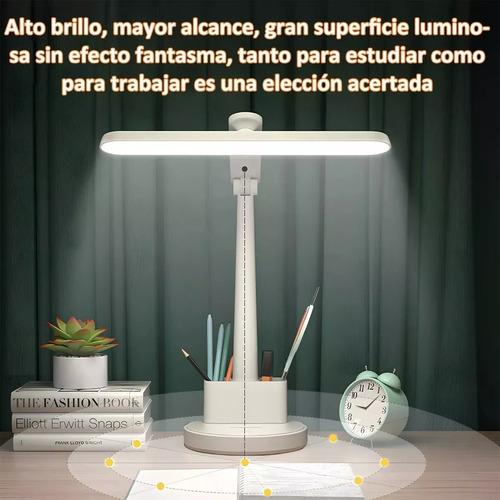 Luz Lámpara Led Escritorio Ajustable Recargable Usb, 3200mah