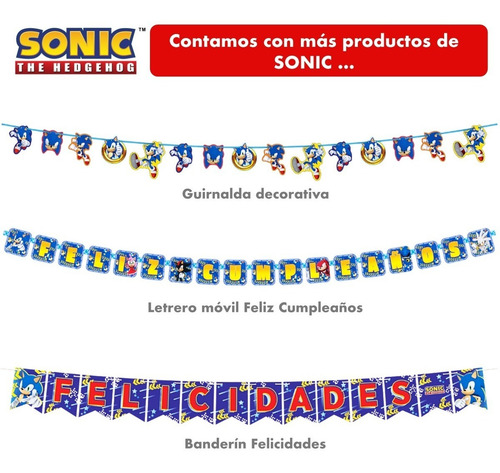 Vela Pastel Cumpleaños Sonic Artículo Fiesta Son0h1