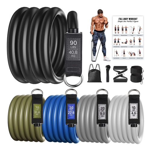 Bandas De Resistencia Para Hacer Ejercicio, Niteen 240lbs Ba