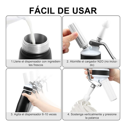 Sifón Profesional De Crema Batida De 500 Ml De Capacidad