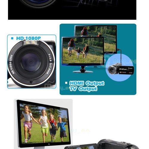 Imagen 3 de 6 de Buyee 24mp 3.0 Lcd Con Pantalla Táctil Digital Videocámara