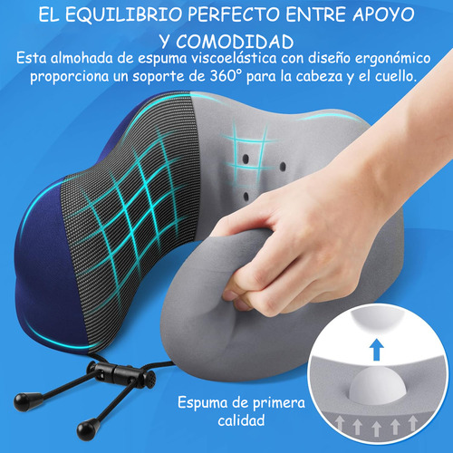 Almohada Viscoelastica Para Viaje De Cuello Soporte Cómodo