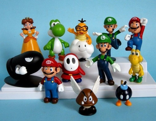 Set Con 12 Muñecos De Colección Mario Bros Yoshi Luigi Y Más