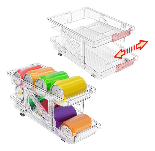 Dispensador Organizador De Latas De Refresco Para Refrigerad