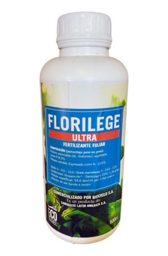 Florilege Fertilizante Foliar Fortalecedor X 500 Cc Ecomambo