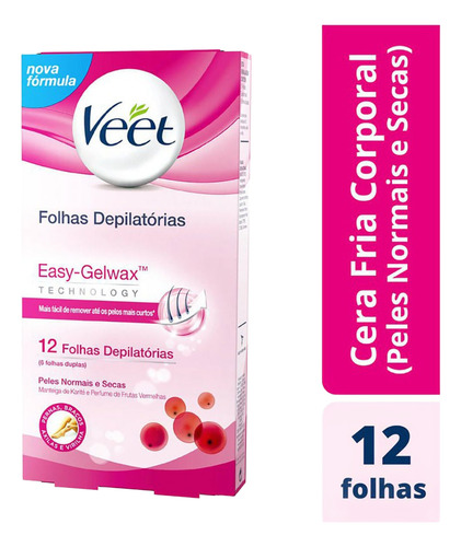Folhas Prontas Depilatórias Corporal Veet 12 Folhas