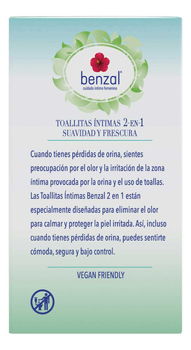 Toallitas Íntimas Benzal 2 En 1 Con 12 Toallitas