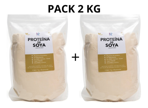 Imagen 1 de 10 de Pack 2 Kg. Proteína Vegana 100% Soya 0% Azúcar Envio Gratis 