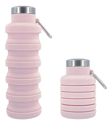 Botella Agua Plegable Silicona Deportiva Portatil 500ml