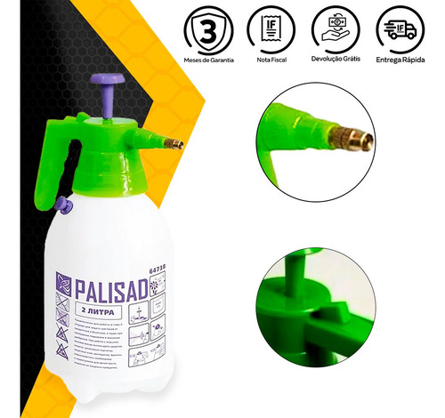 Pulverizador Manual 2 Litros Compressão Previa Jardim