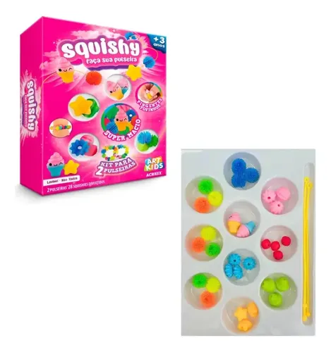 Pulseira Squishy Faça Sua Pulseira Acrilex Kit 2 Pulseiras
