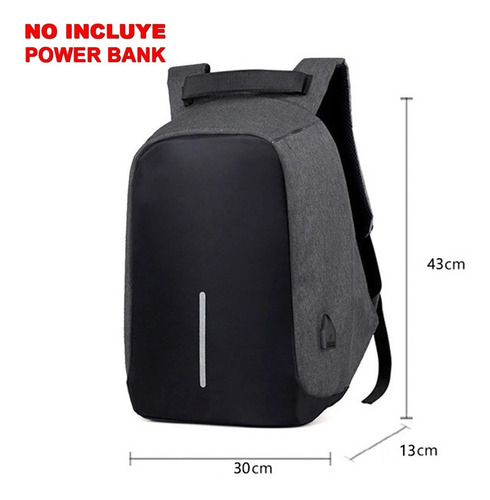 Imagen 2 de 9 de Mochila Antirrobo Impermeable Puerto Cargador Usb