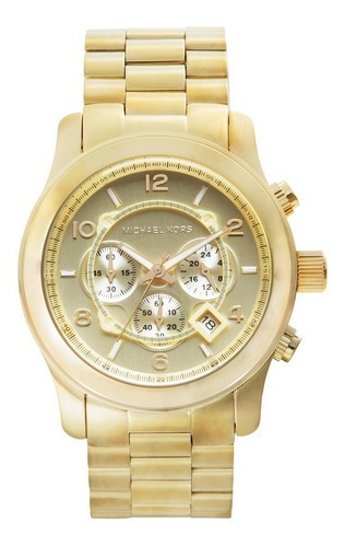Reloj dorado unisex de gran tamaño Michael Kors Mk8077